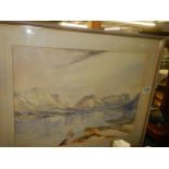 A framed and glazed watercolour signed Syd Brues, COLLECT ONLY.