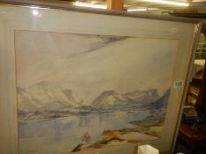 A framed and glazed watercolour signed Syd Brues, COLLECT ONLY.