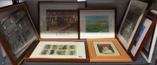 A selection of framed prints Collect only