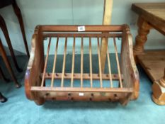 A pine kitchen plate wall rack with an antique wax finish COLLECT ONLY