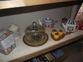 A quantity of kitchenalia etc including vintage cheese dish