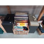 A quantity of LP's & 45rpm records (1 box & 2 carry cases) COLLECT ONLY