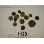 A small collection of Roman coins.