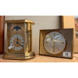 A vintage mantle clock & a Hermle moon phase clock