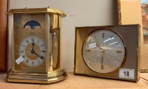 A vintage mantle clock & a Hermle moon phase clock