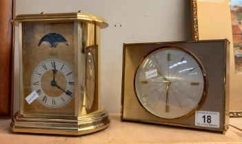 A vintage mantle clock & a Hermle moon phase clock