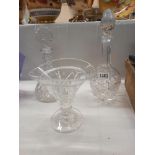 A crystal decanters and a crystal vase