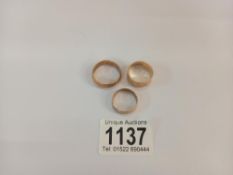 3 x 9ct gold rings (13.55gms)