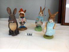 4 Rabbit figures including Beatrix Potter, Astro Bunnykins and Watership down