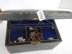 A late Victorian jewelry box with two inner trays.