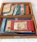 12 proof coin sets & box of paper money bags etc.