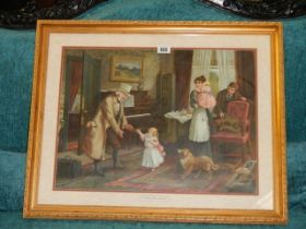 A gilt framed and glazed print entitled 'Welcome Home', COLLECT ONLY.