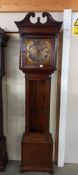 A 30 hour Grandfather clock with 8 day face, E Burton, Kendal