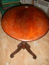 A Victorian mahogany oval tip top table, COLLECT ONLY.
