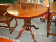 An oval mahogany centre pedestal table, COLLECT ONLY.