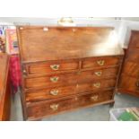 A Victorian mahogany bureau with fitted interior, COLLECT ONLY