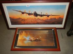 Two framed and glazed R.A.F prints including 'The Long Journey Home' by Adrian Rigby & Barrie Clark