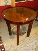 A mahogany pie crust edge coffee table, 80 cm diameter, COLLECT ONLY.