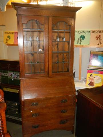 An oak bureau/bookcase, COLLECT ONLY.