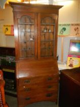 An oak bureau/bookcase, COLLECT ONLY.