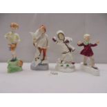 Four Royal Worcester Months of the Year figurines - October, November, December, January.