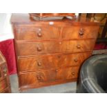 A Victorian mahogany two over three chest of drawers, COLLECT ONLY.