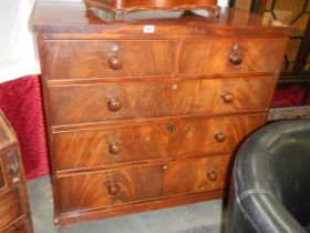 A Victorian mahogany two over three chest of drawers, COLLECT ONLY.