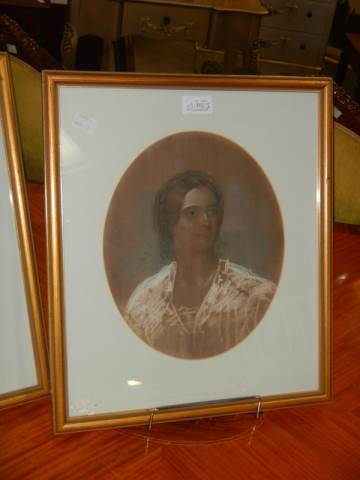 A pair of framed and glazed portraits of The Misses Mckenzie, Seaforth, 1853. COLLECT ONLY. - Image 3 of 5