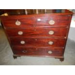 A Victorian mahogany two over three chest of drawers. COLLECT ONLY.