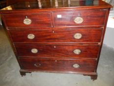 A Victorian mahogany two over three chest of drawers. COLLECT ONLY.