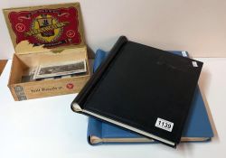 2 German stamp albums of used stamps & a box of mint sets COLLECT ONLY
