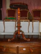 A Victorian cabriole leg wine table with carved top. COLLECT ONLY.