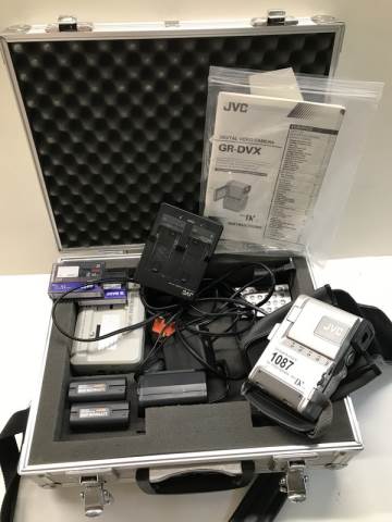 A JVC digital video camera GR-DVX and accessories including tapes * rechargable batteries Not tested