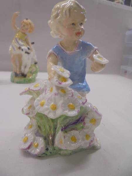 Five Royal Worcester Months of the Year figurines - January. February, March, April. - Image 2 of 11