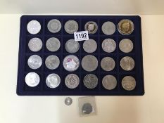 A tray of old coinage