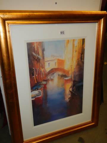 A good gilt framed and glazed Venetian scene, COLLECT ONLY.