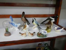A mixed lot of ceramic birds, in good condition.