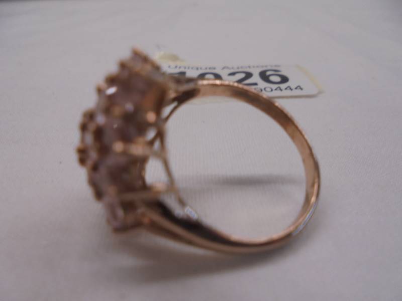 A yellow gold diamond shaped all over multi ring, size N half, 4.5 grams. - Image 2 of 2
