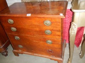 A Victorian mahogany inlaid commode, COLLECT ONLY.