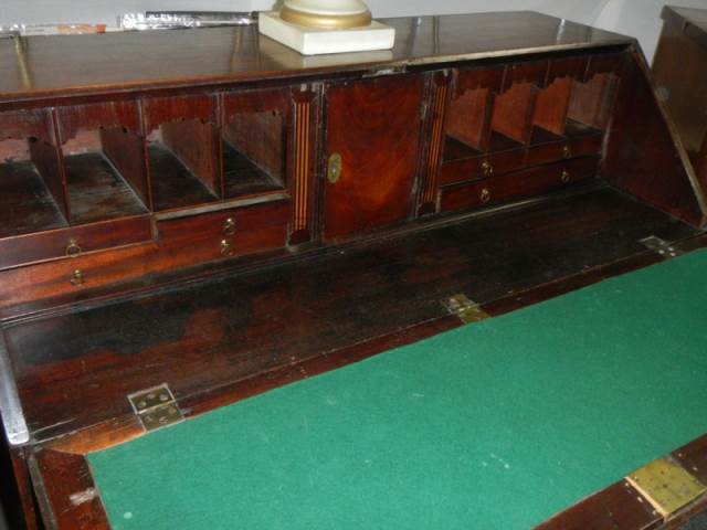 A Victorian mahogany bureau with fitted interior, COLLECT ONLY - Image 2 of 3