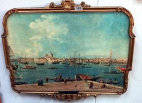 A good gilt framed Venetian scene print on board COLLECT ONLY