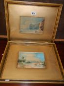 A pair of framed and glazed signed watercolours, COLLECT ONLY.