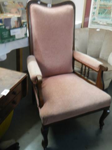 An Edwardian armchair in good condition, COLLECT ONLY - Image 2 of 2