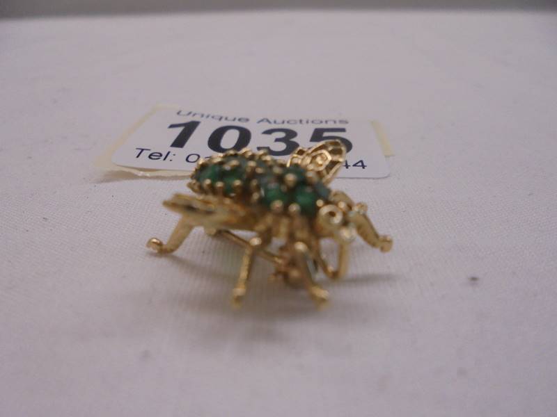 A 14ct yellow gold enamel bug brooch, 3.21 grams. - Image 2 of 3