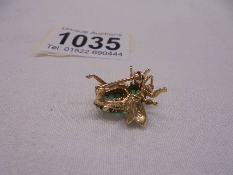 A 14ct yellow gold enamel bug brooch, 3.21 grams. - Image 3 of 3