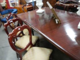 A good Victorian mahogany wind-out dining table with a set if eight chairs, COLLECT ONLY.