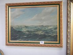 An early 20th century oil on board painting signed J Doria, collect only.