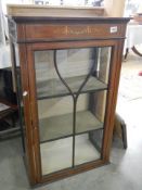 An Edwardian mahogany display cabinet, COLLECT ONLY.
