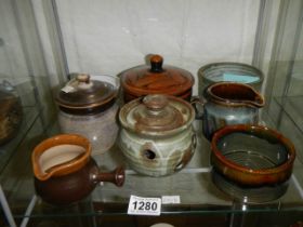 A collection of kitchen related studio pottery including Hornsea etc.,
