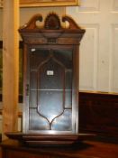 A small Victorian mahogany inlaid corner cupboard, COLLECT ONLY.